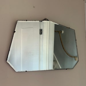 Vintage Bevelled Edge Fancy shaped Mirror Art Deco