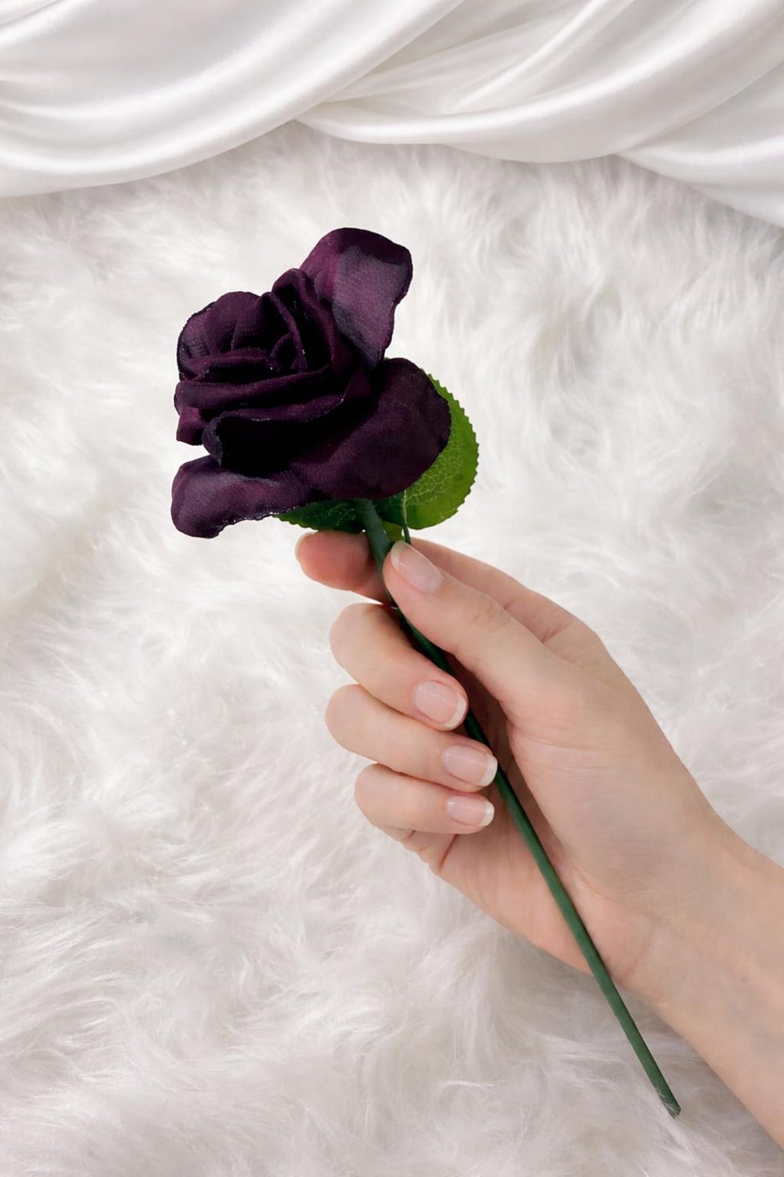 Deep Purple Classic Ribbon Rose - Full Bloom - Single Stem - Gift ...
