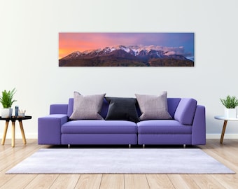 Timpanogos Mountain Sunset Panoramic Wall Art Print