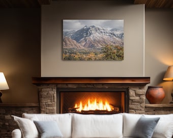 Autumn Wasatch Mountains Landscape Photography, Provo Utah Art Print
