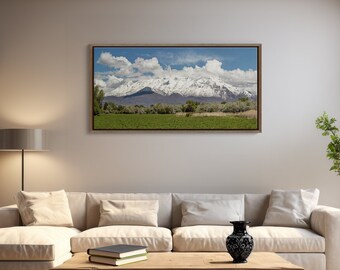 Timpanogos Mountain Spring Panorama, Utah Landscape Wall Art