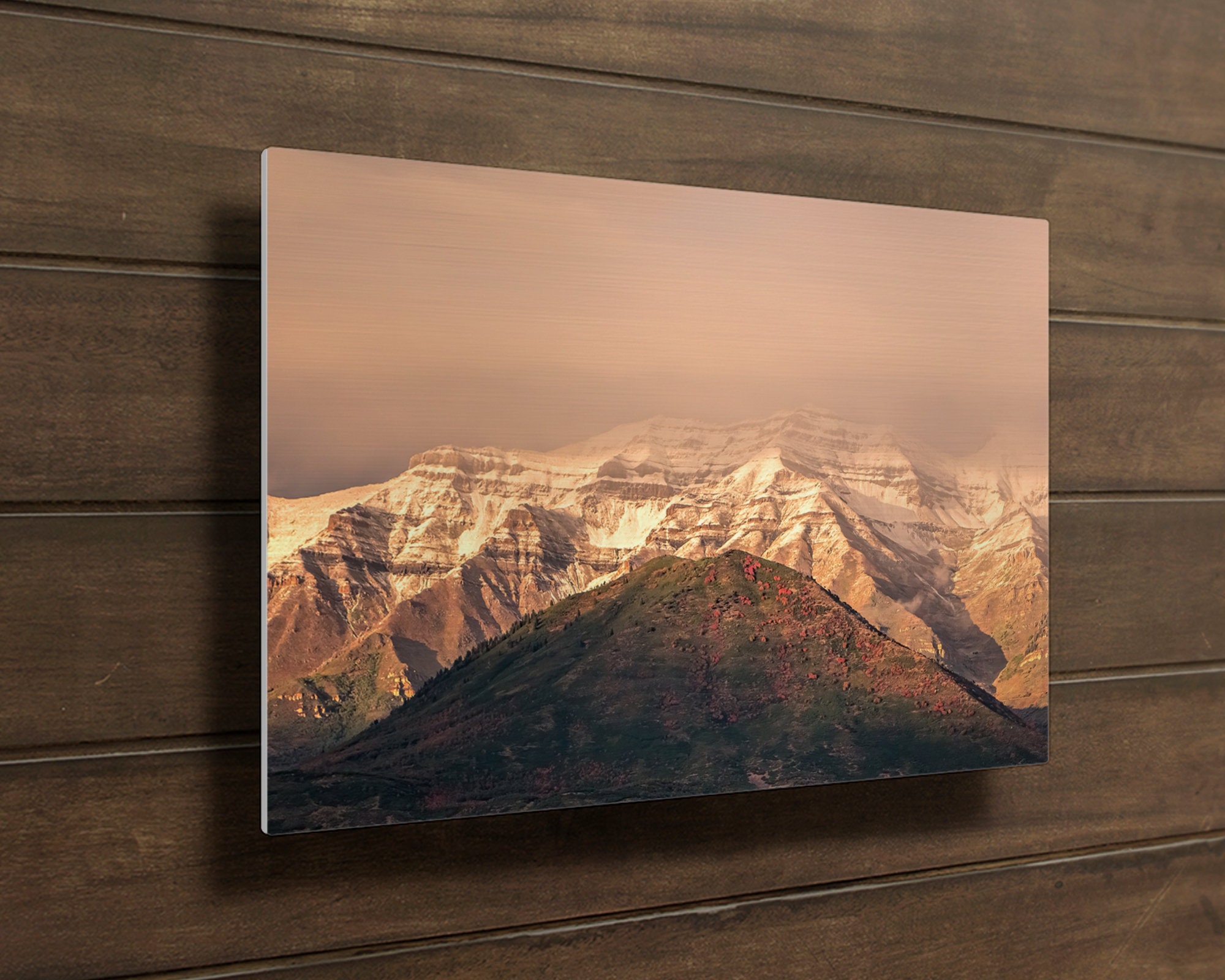 Mountain Sunset Metal Art Print, Utah Mountains Metal Print, Utah