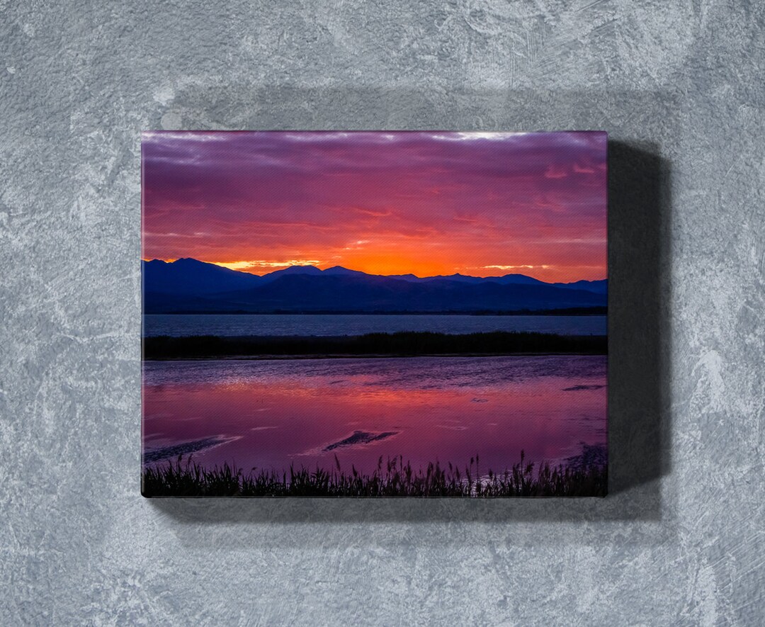 Lake Sunset Art Print, Sunset Photography Wall Art, Sunset Wall Art ...