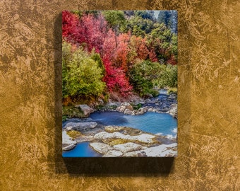 Autumn Photography Canvas Print, Autumn Landscape Art, Mountain Photography Canvas Wall Art, Utah Photography Canvas Art, Colorful Wall Art