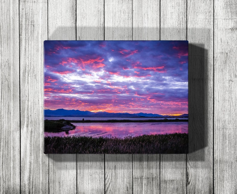 Lake Sunset Wall Art, Lake Photography, Lake Art Print, Landscape Wall