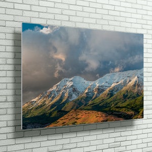 Utah landscape photography of Mount Timpanogos on a metal print.