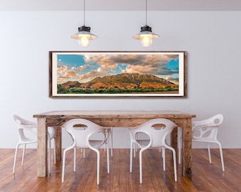 Timpanogos Mountain Print, Utah Art Panoramic Print, Utah Photography Large Wall Art, Utah Mountains Art Print, Mountain Sunset Wall Art