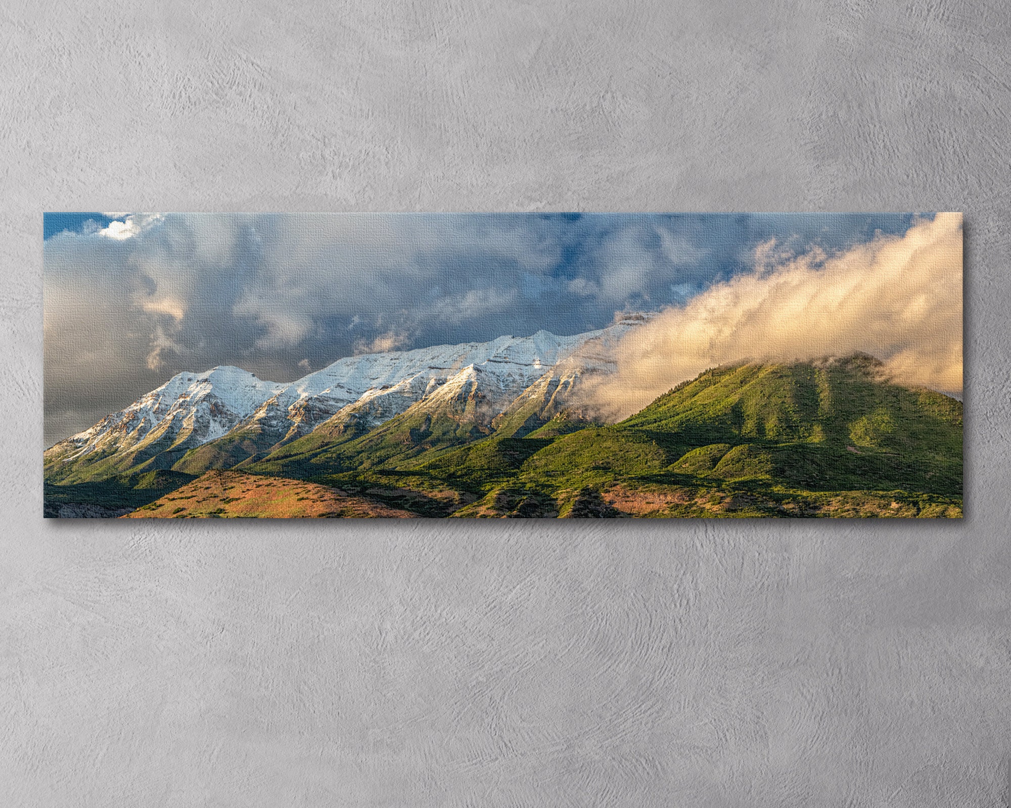Mountain Sunset Canvas Print, Timpanogos Utah Canvas Art, Panoramic