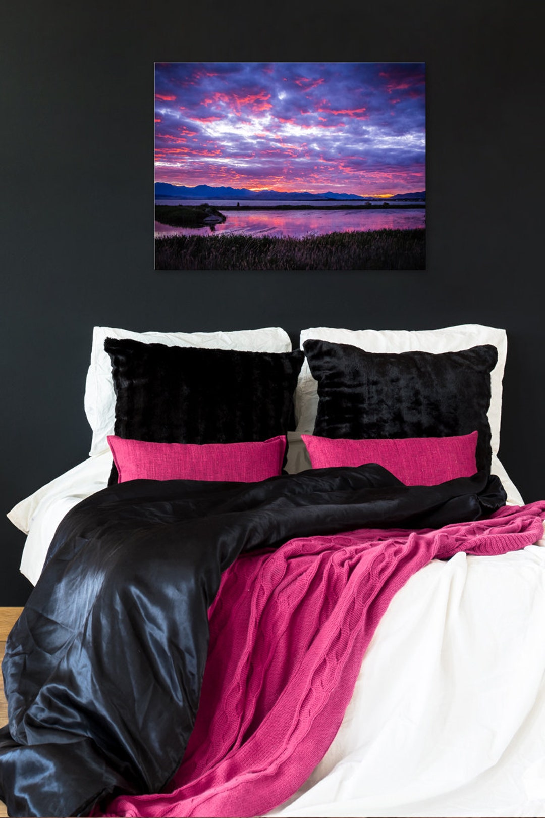 Lake Sunset Wall Art, Lake Photography, Lake Art Print, Landscape Wall