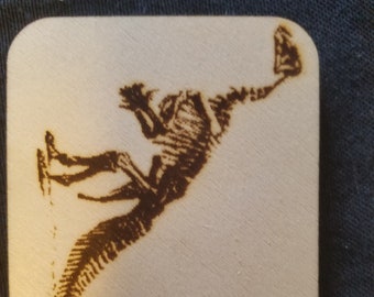 Wood burned dinosaur coasters/cards