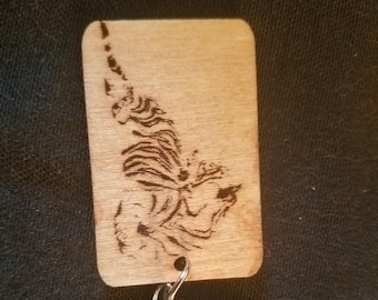Wood burned keychain