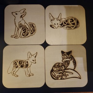 Cartes/sous-bocks renard celtique grande taille