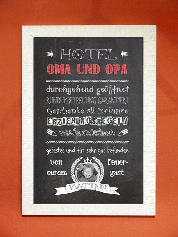 Art Print Hotel Oma Grandpa Etsy