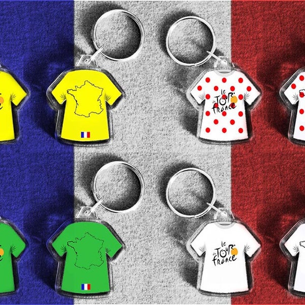 TOUR DE FRANCE yellow jersey keyring King of the Mountains For the cycling enthusiast. Great little gift