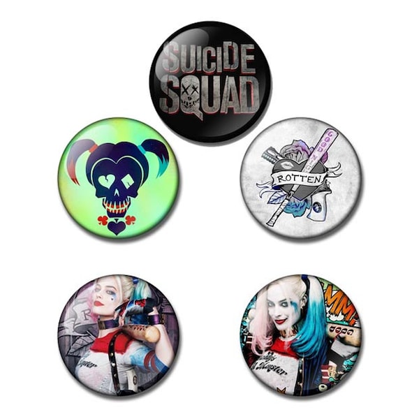 25mm / 38mm button badge  SUICIDE SQUAD Harley Quinn. Buy one, or the pack of 5, puddin!