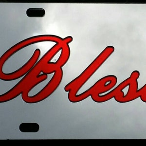 Blessed Car Tag, Mirror License Plate, Personalized License Plate