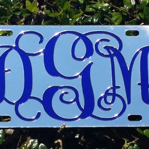 Monogram Mirror License Plate