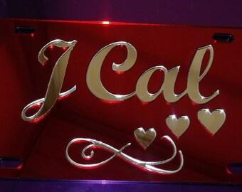 I LOVE HEART GUATEMALA Chrome Heavy Duty Metal License Plate Frame Tag