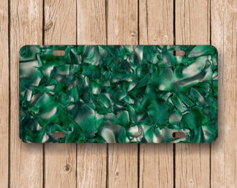 Emerald Crystal Mineral Acrylic License Plate