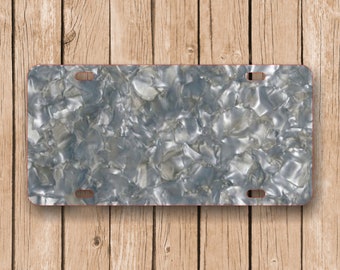 Silver-Grey Crystal Mineral Acrylic License Plate