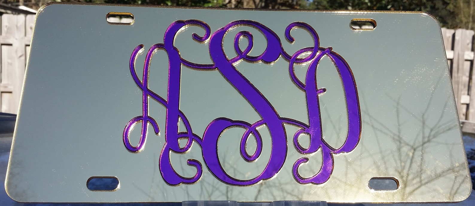 Custom Mirror bronze License Plate Car Tag Etsy