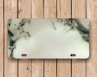 White Marble Acrylic License Plate