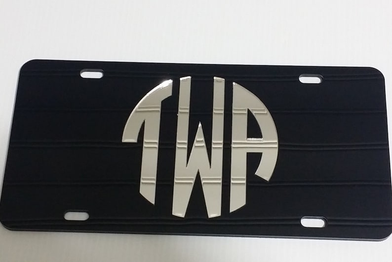 Monogram Mirror License Plate Etsy