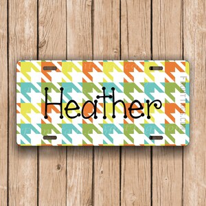Boyish Houndstooth License Plate