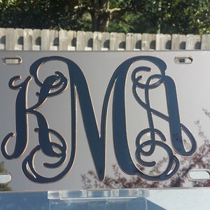 Custom Mirror &quot;BRONZE&quot; License Plate, Car Tag, Personalized Car Tag, Custom Front Plate, Monogram License, Personalized License Plate
