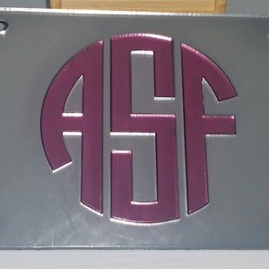 Circle Monogram Mirror License Plate