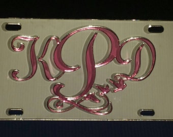 Custom Mirror License Plate, Car Tag, Personalized Car Tag, Custom Front Plate, Monogram License, Personalized License Plate, Bling Car Tag