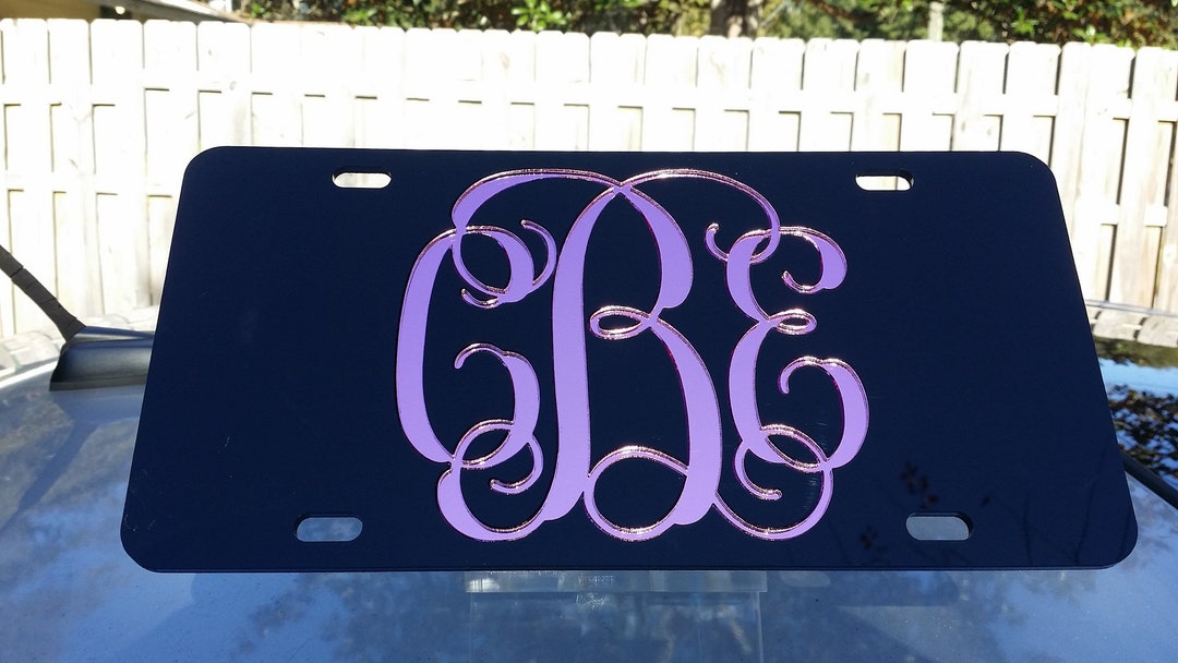 Custom black License Plate, Car Tag, Personalized Car Tag, Custom Front Plate, Monogram License