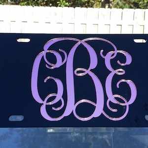 Custom "BLACK" License Plate, Car Tag, Personalized Car Tag, Custom Front Plate, Monogram License, Personalized License Plate