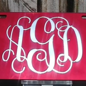 Custom Mirror "CRIMSON" License Plate, Car Tag, Personalized Car Tag, Custom Front Plate, Monogram License, Personalized License Plate