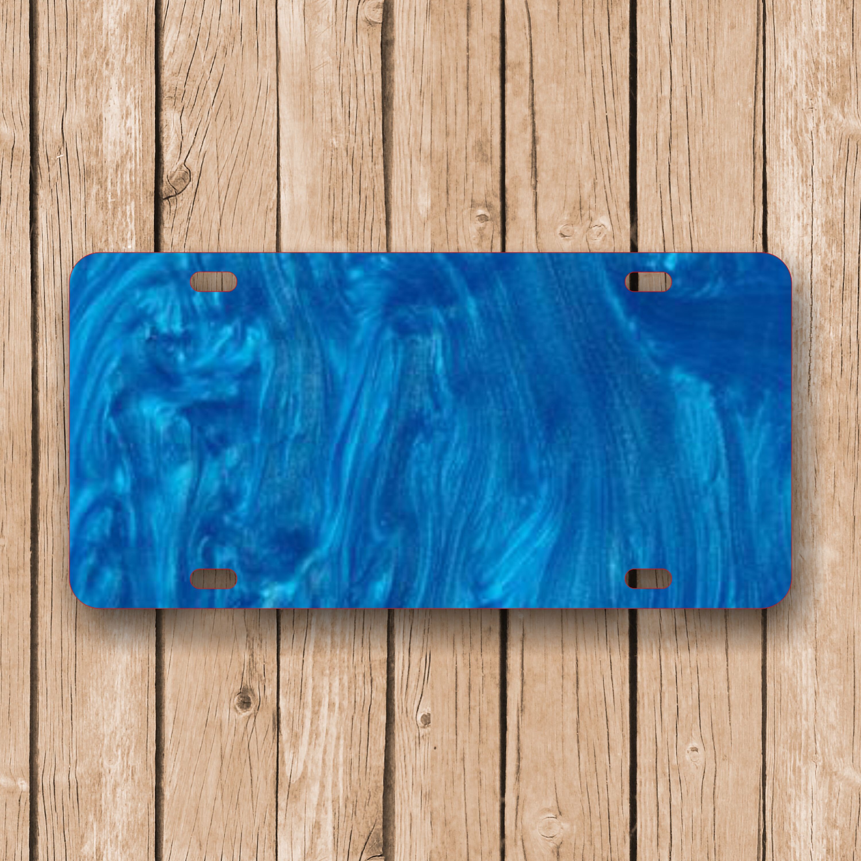 Ocean Blue Ripple Acrylic License Plate Etsy
