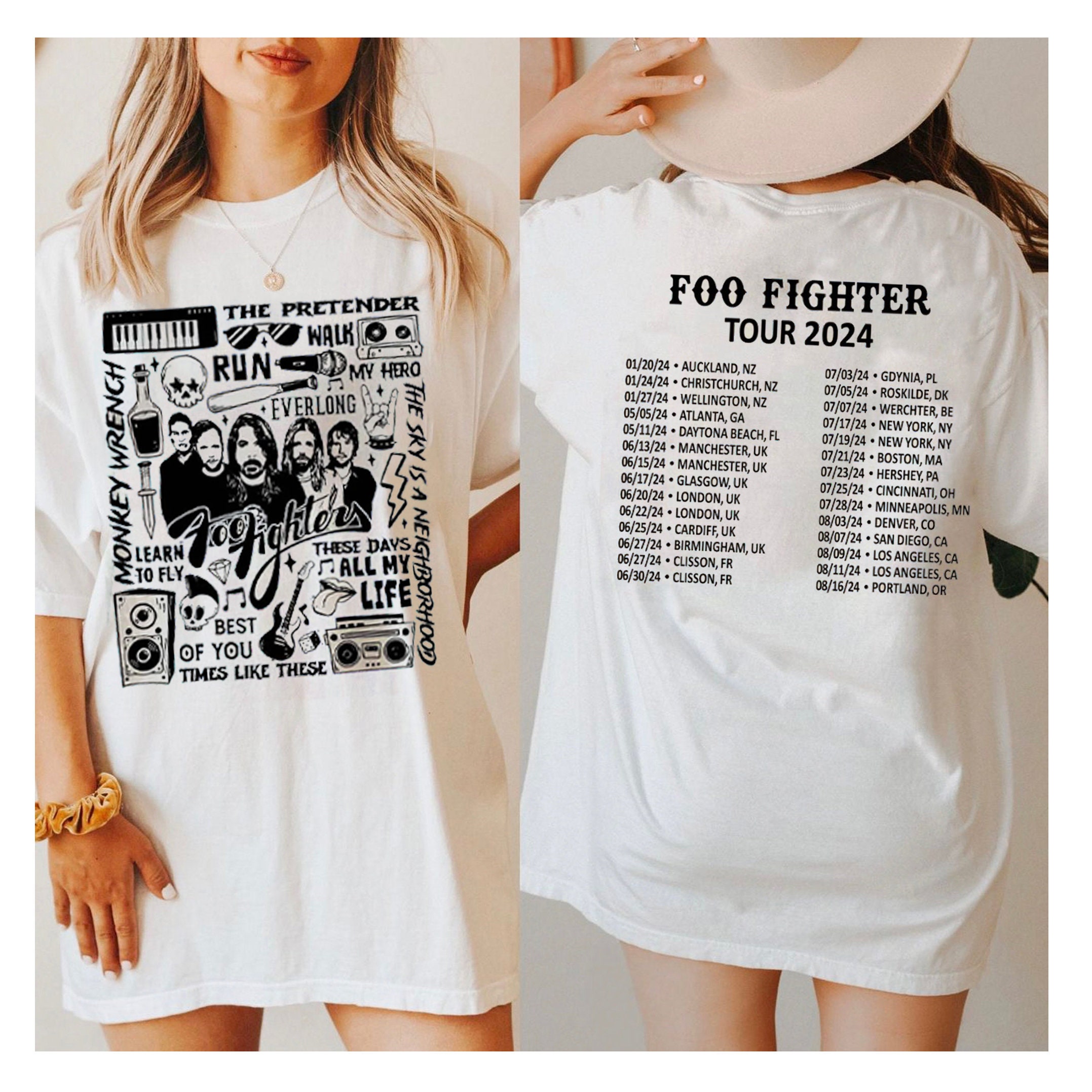Vintage FF Band Fiighters 2024 Tour Sweatshirt, Everything Or Nothing At T-Shirt