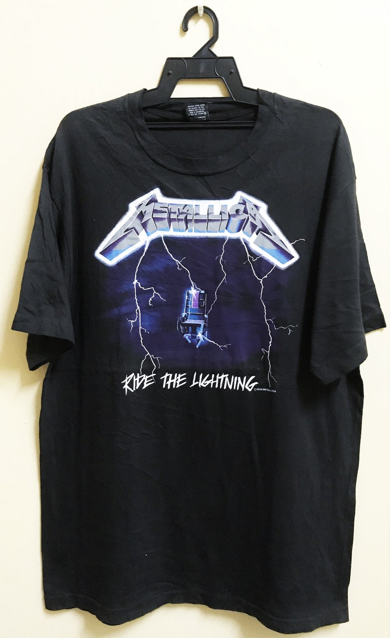 vintage metallica ride the lightning t shirt