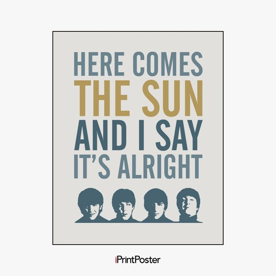 Beatles Art Print Beatles Lyrics Poster iPrintPoster | Etsy