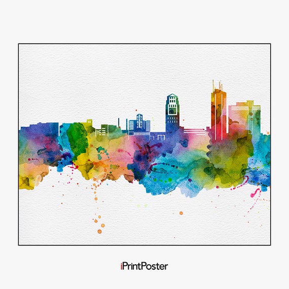 Ann Arbor Skyline Poster Ann Arbor Wall Art Print US Etsy