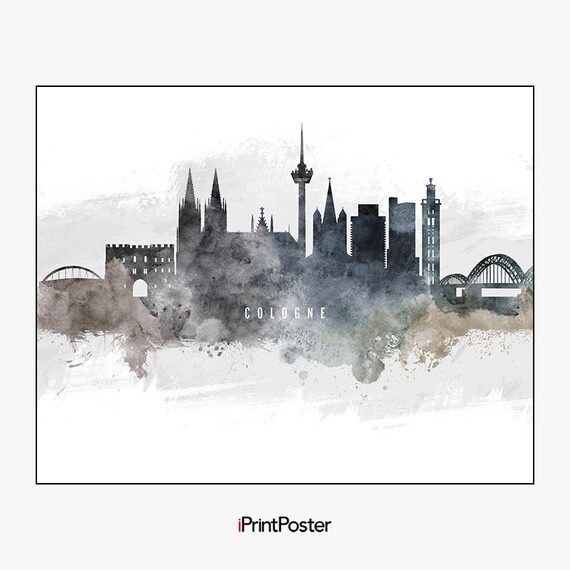 Cologne Art Print Cologne Wall Art Cologne Skyline Poster Etsy
