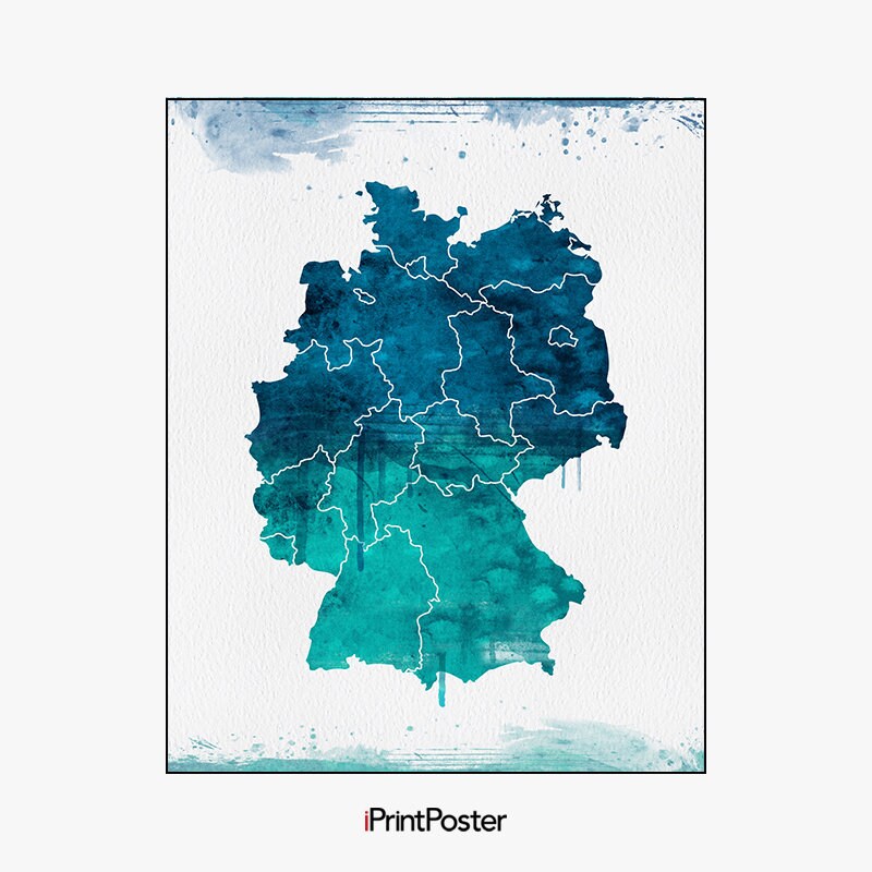 Deutschland Karte Poster Deutschland Karte Drucken | Etsy