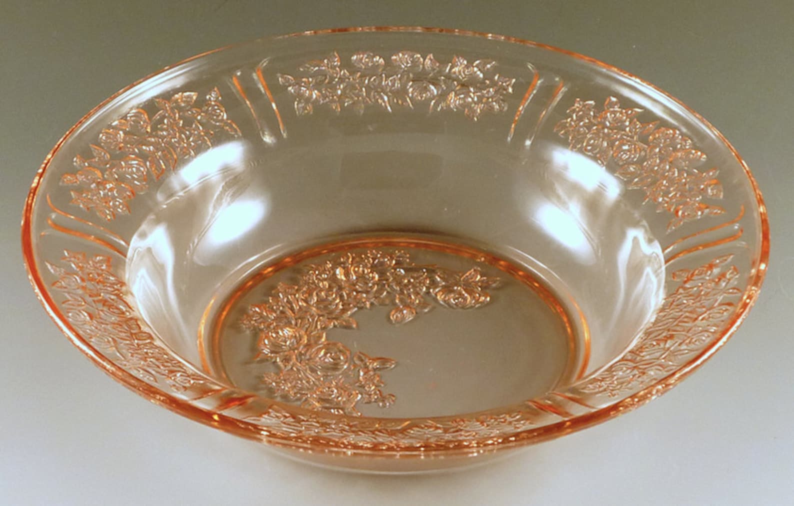 SALE Depression Glass Pink Rose of Sharon Platter and Veggie Etsy