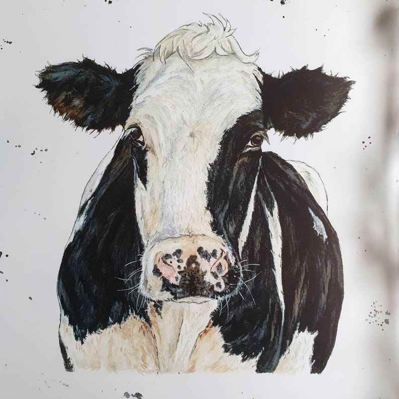 farming life Dairy cow art print agriculture print country living holstein friesian cattle moo farmhouse decor cows cow lover gifts