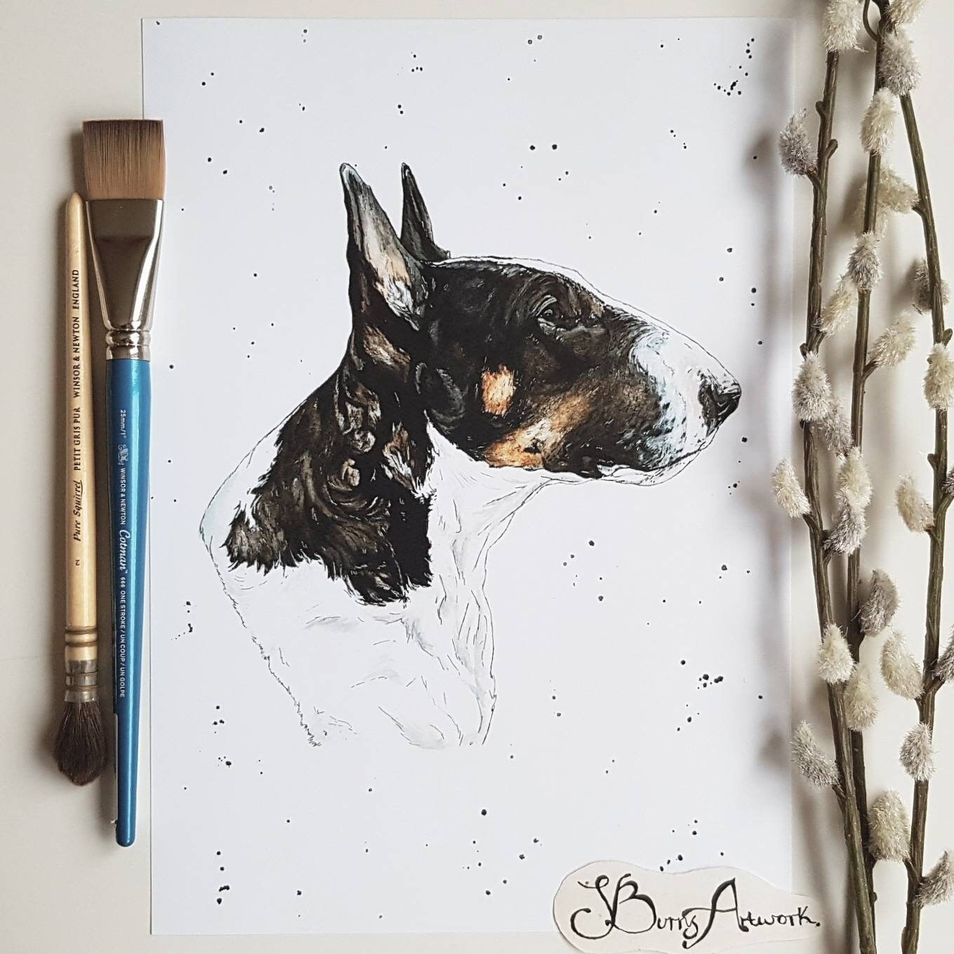 English Bull Terrier Dog Print Dog Mom Pet Loss Gifts Etsy Singapore
