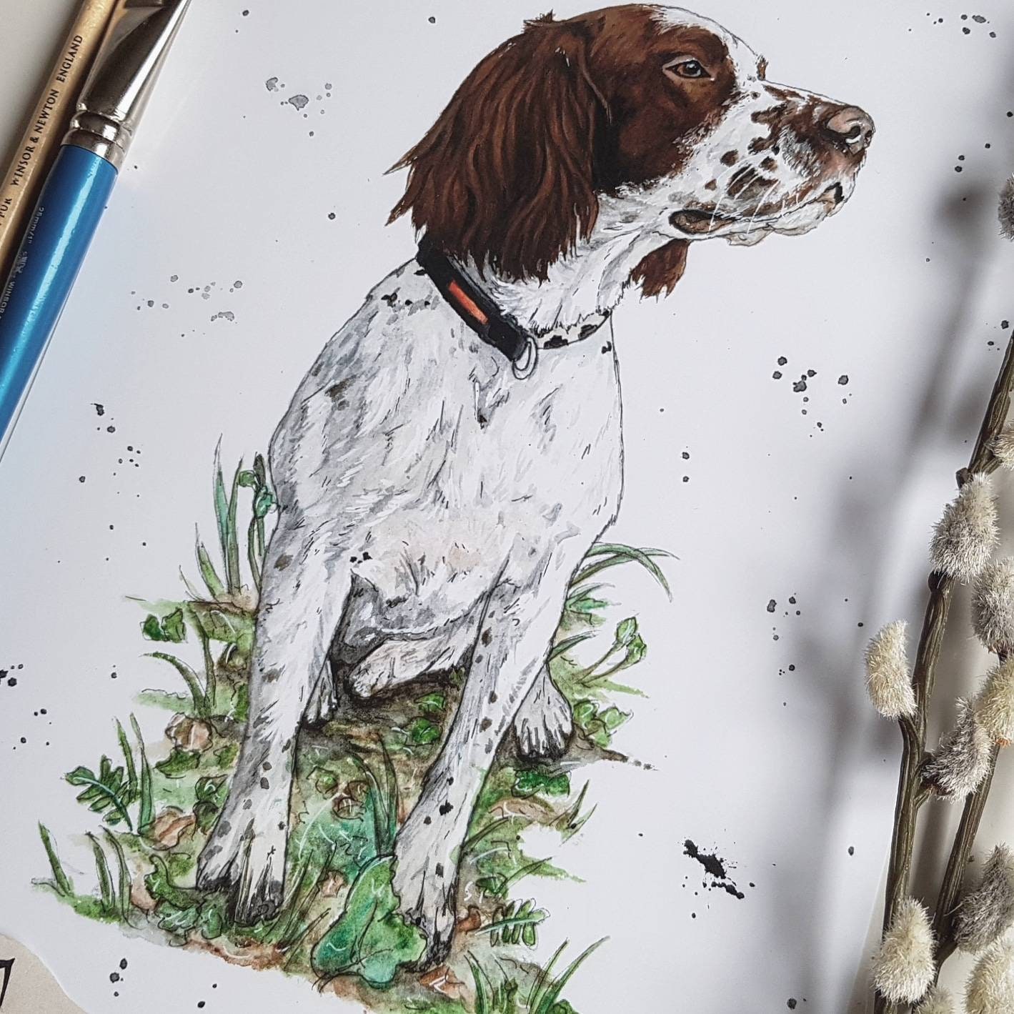 A4 Springer SPANIEL PRINT Dog Art Dog Lover Gift pet loss | Etsy