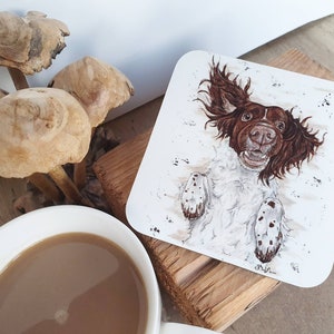 Set of 4 springer Spaniel coasters, Spaniel lover, dog lover gifts, funny dog print, dog mom, pet portraits, dog placemat, pet coaster, pets image 6