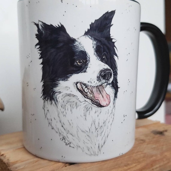 Border Collie Coffee Mug Sheepdog Dog Mom Pet Portrait Pet Etsy