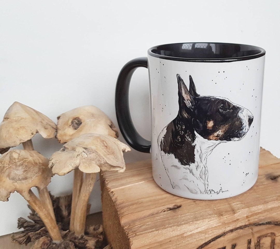 English Bull Terrier Coffee Mug, Bull Terrier Dog Mom, Pet Portrait ...