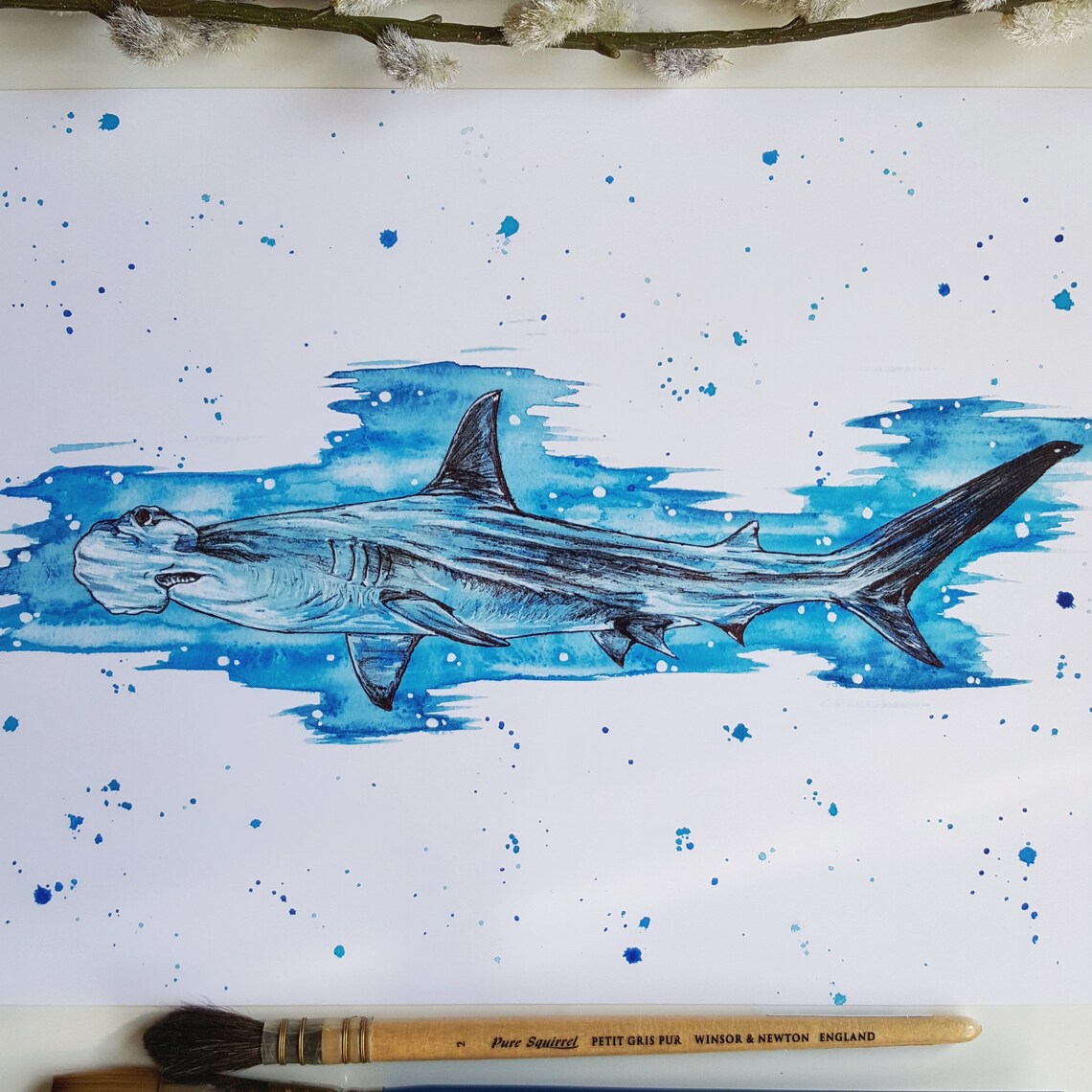 Hammerhead Shark Print Shark Art Shark Decor Shark Lover | Etsy