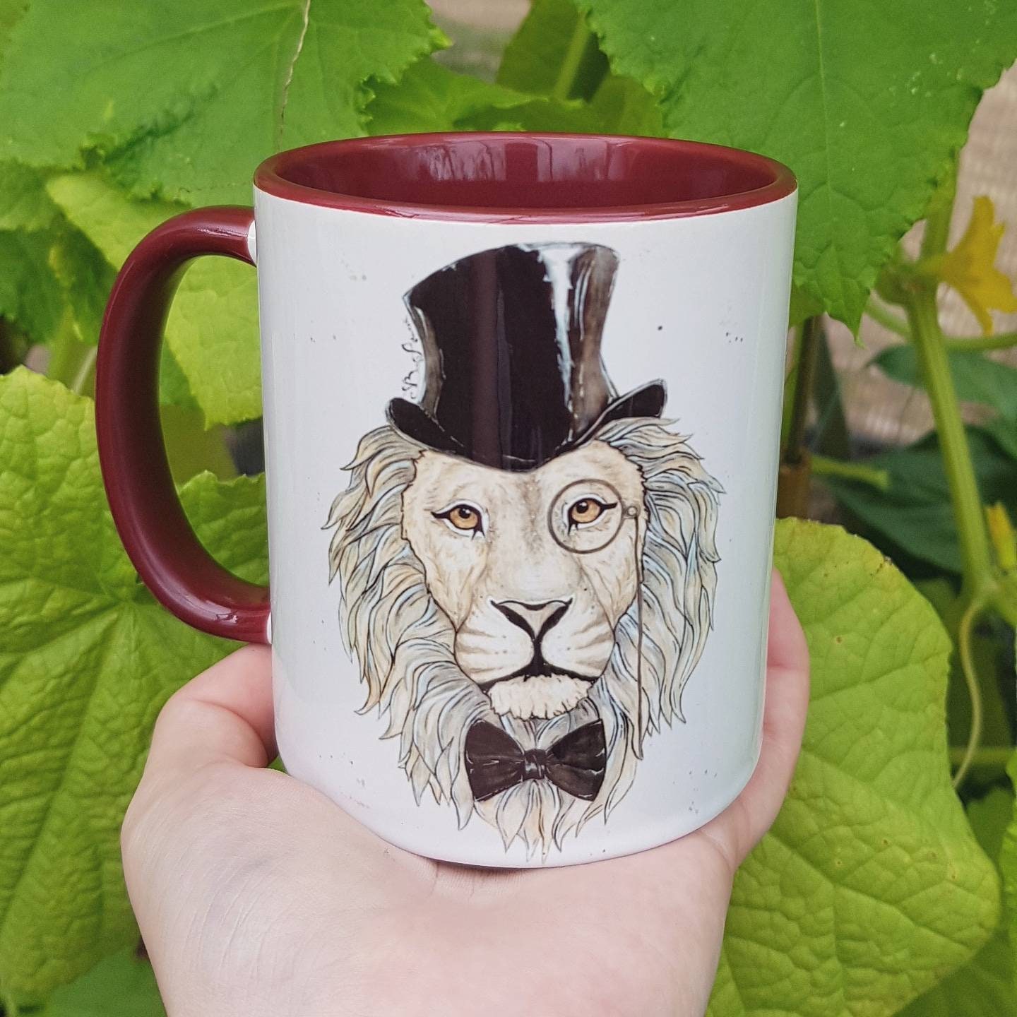 Wildlife Lion Handle Zoo Animals Print Design Mug Gift Idea Novelty Drinking Cup 